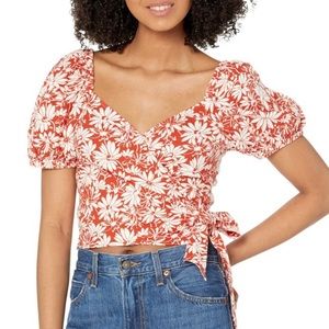 Madewell Sweetheart Puff-Sleeve Wrap Top